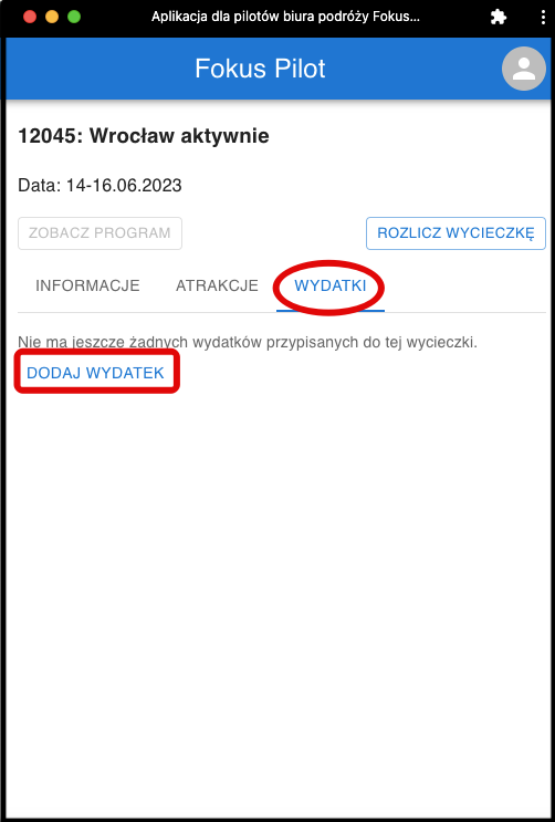 Dodawanie wydatków 1